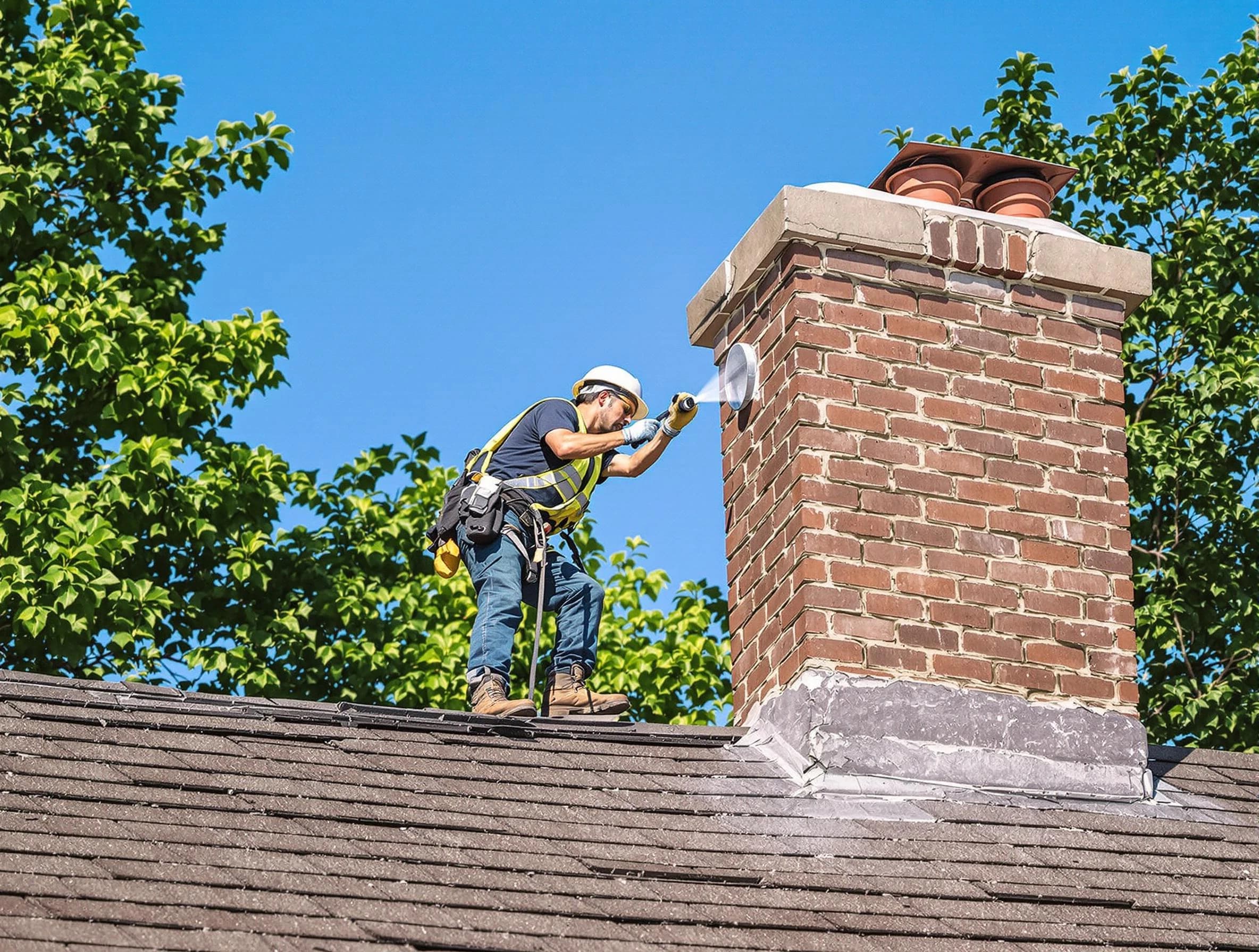 Wall Chimney Sweep performing an inspection with advanced tools in Wall, NJ