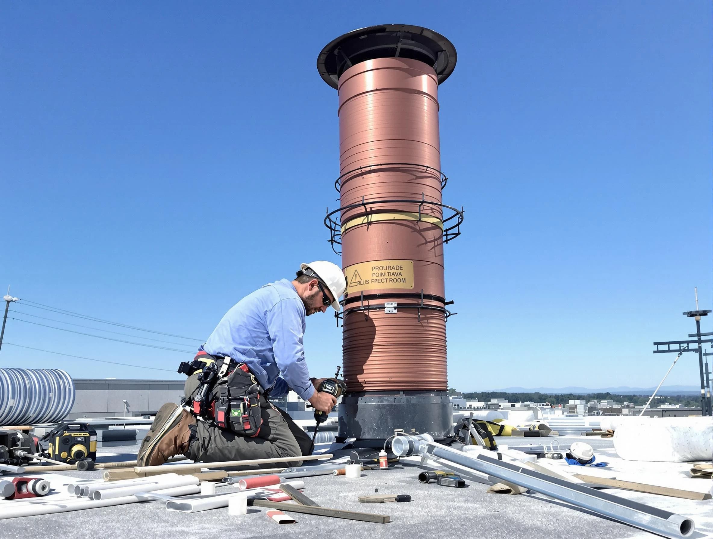 Installed chimney liner by Wall Chimney Sweep in Wall, NJ