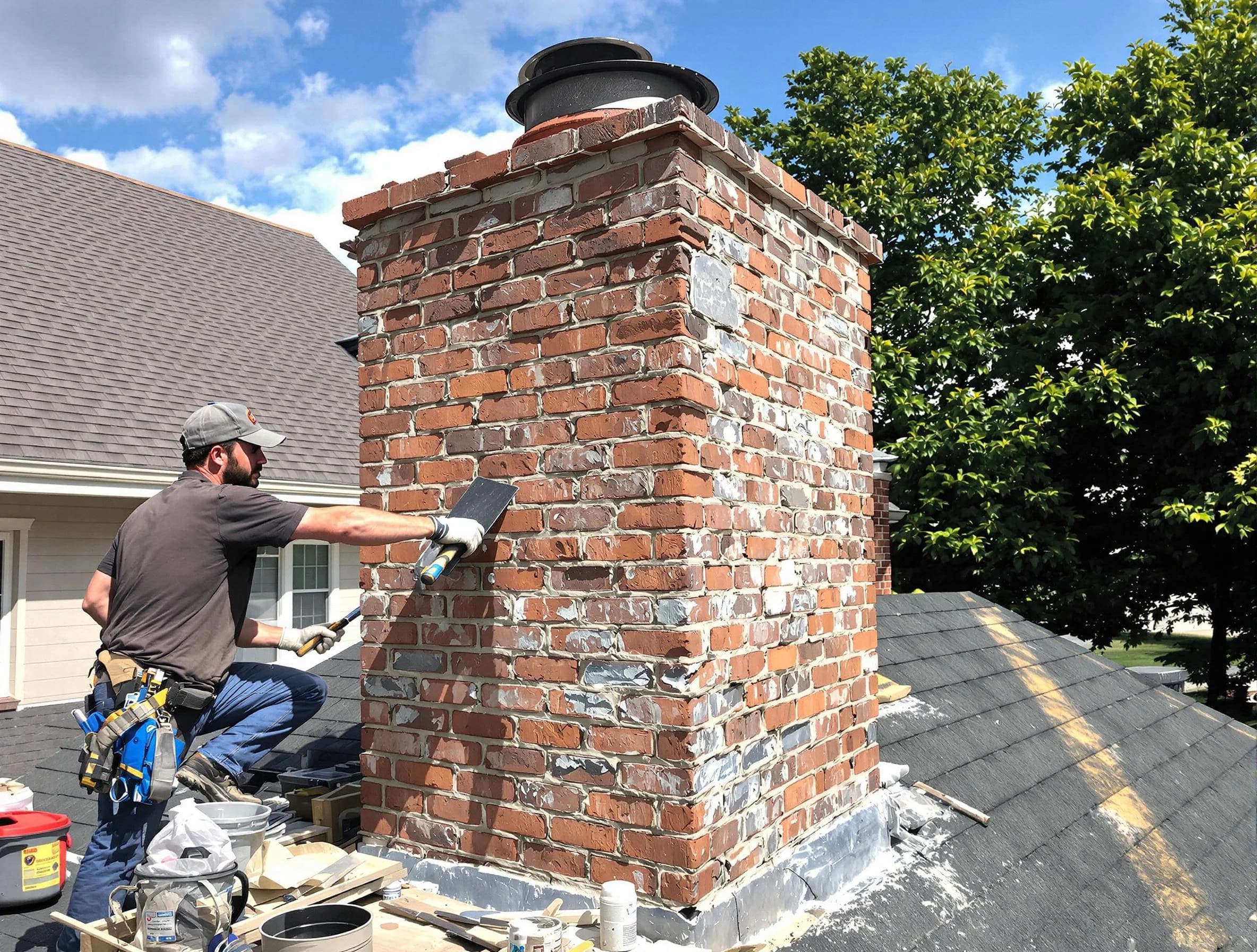 Completed chimney rebuild by Wall Chimney Sweep in Wall, NJ