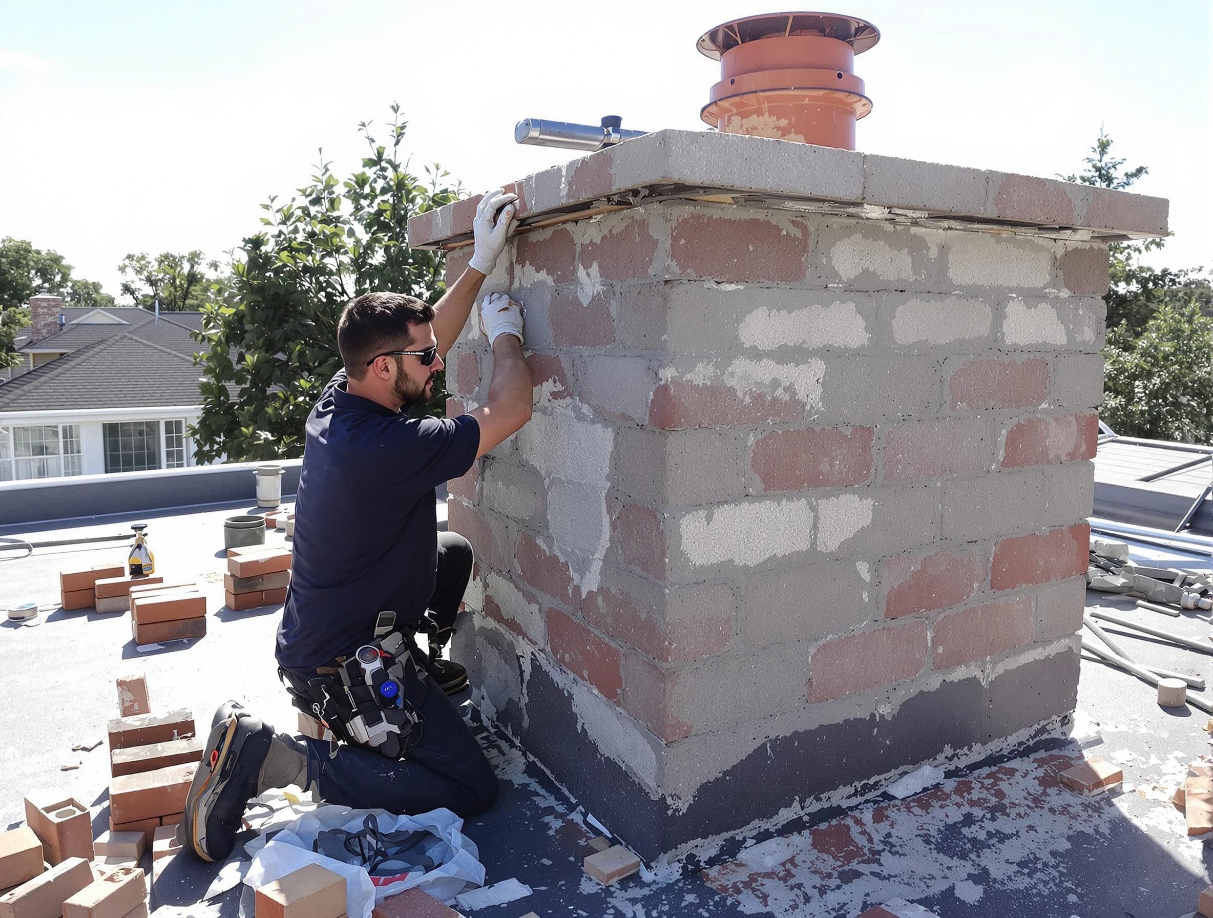 Advanced chimney repair process by Wall Chimney Sweep in Wall, NJ