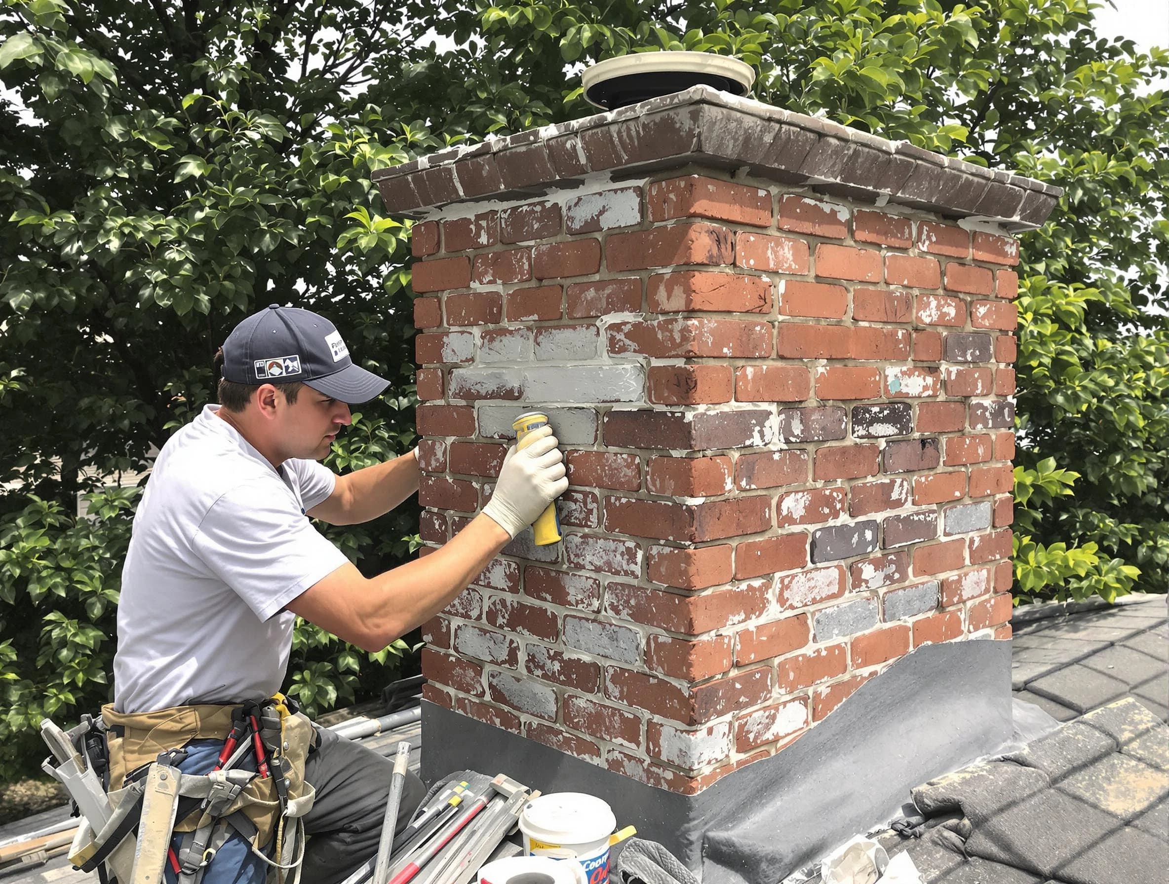 Wall Chimney Sweep restoring an aging chimney in Wall, NJ