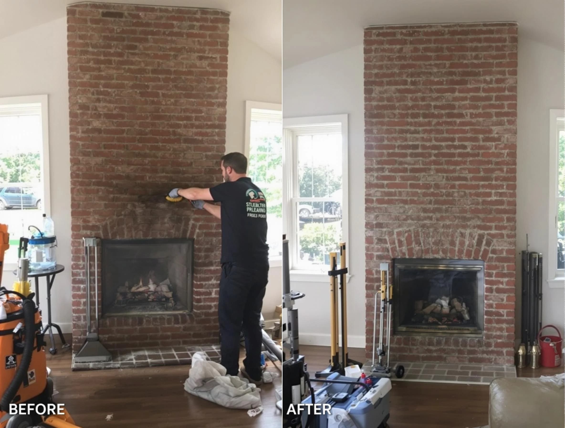 Finished chimney sweeping service by Wall Chimney Sweep in Wall, NJ