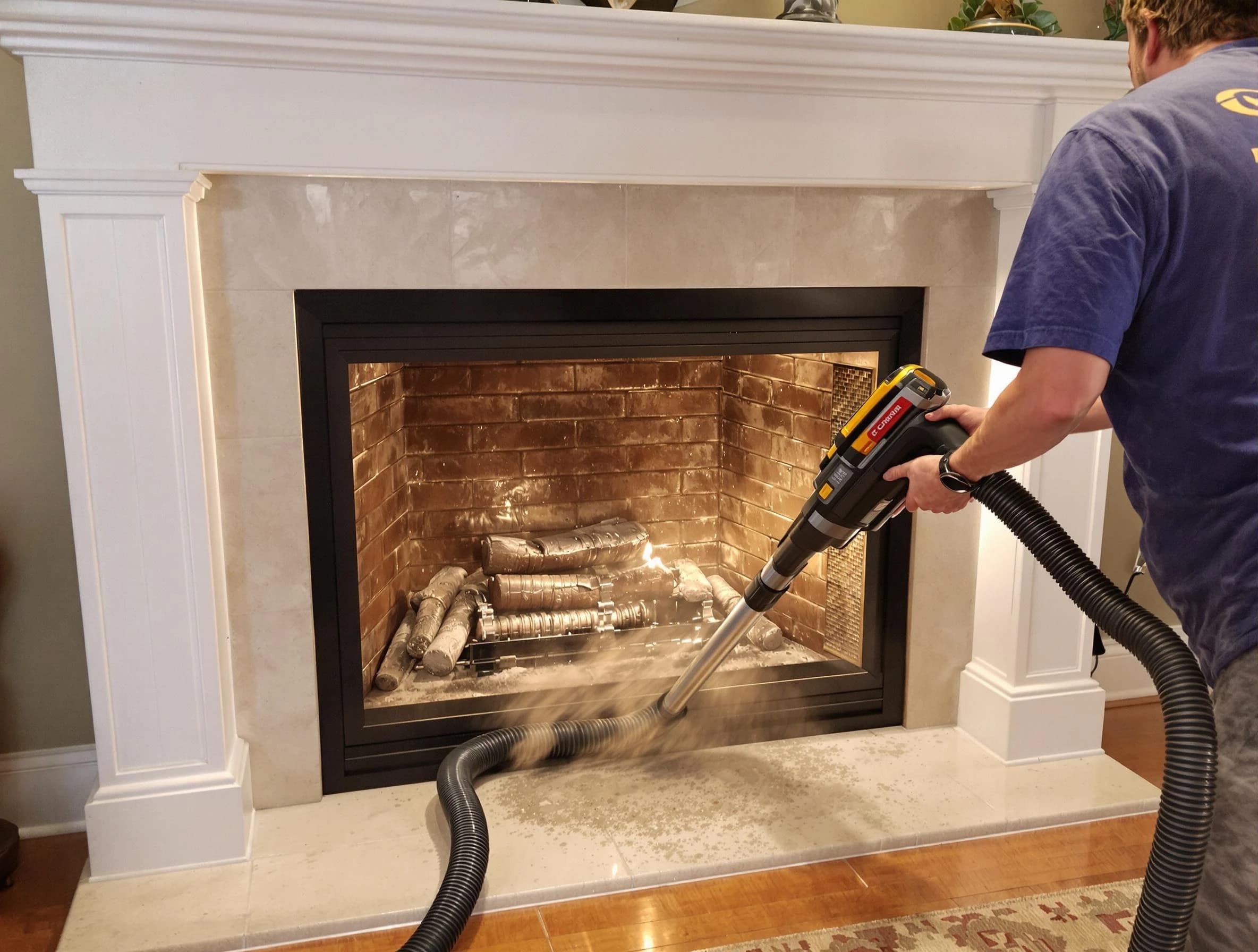 Fireplace cleaning performed by Wall Chimney Sweep in Wall, NJ