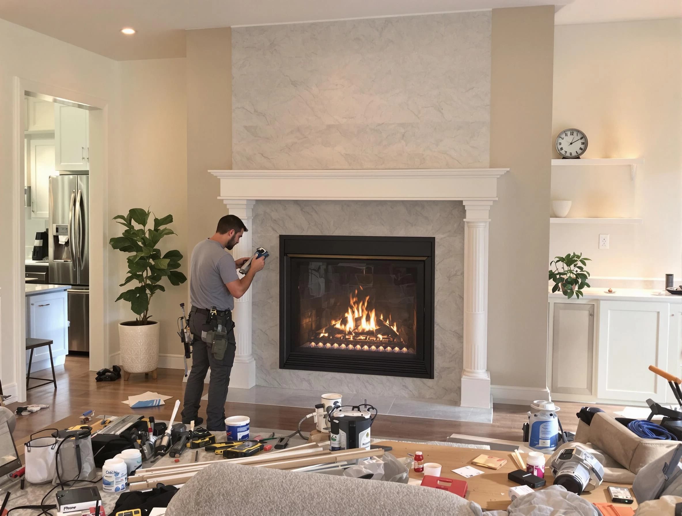 Newly installed fireplace by Wall Chimney Sweep in Wall, NJ