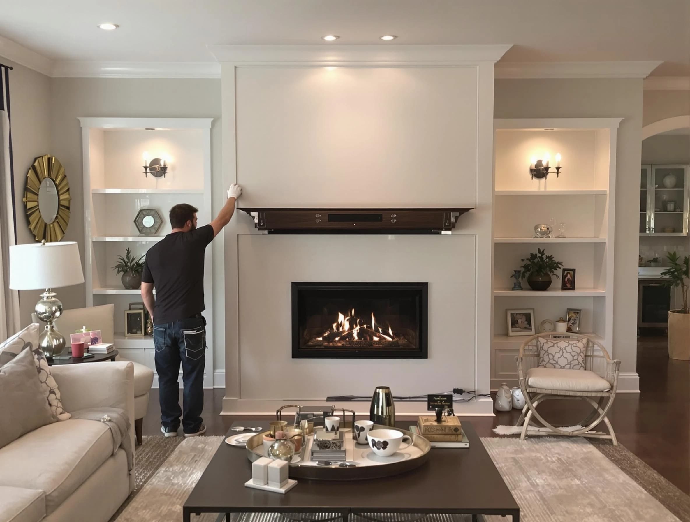 Wall Chimney Sweep installing a new fireplace in Wall, NJ