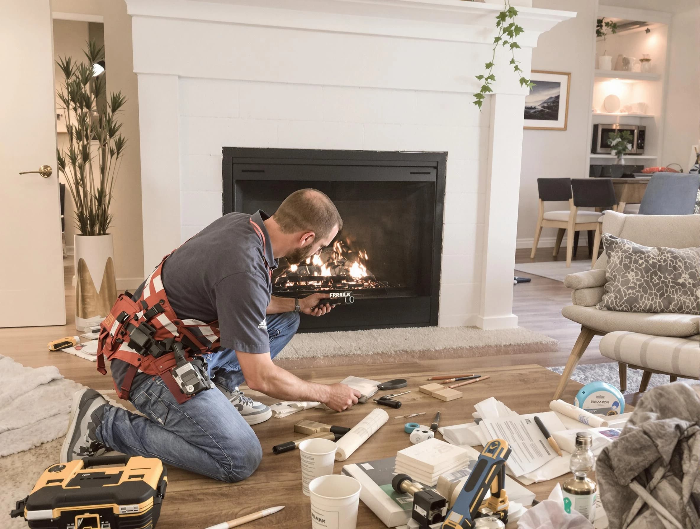 Wall Chimney Sweep performing fireplace repair in Wall, NJ