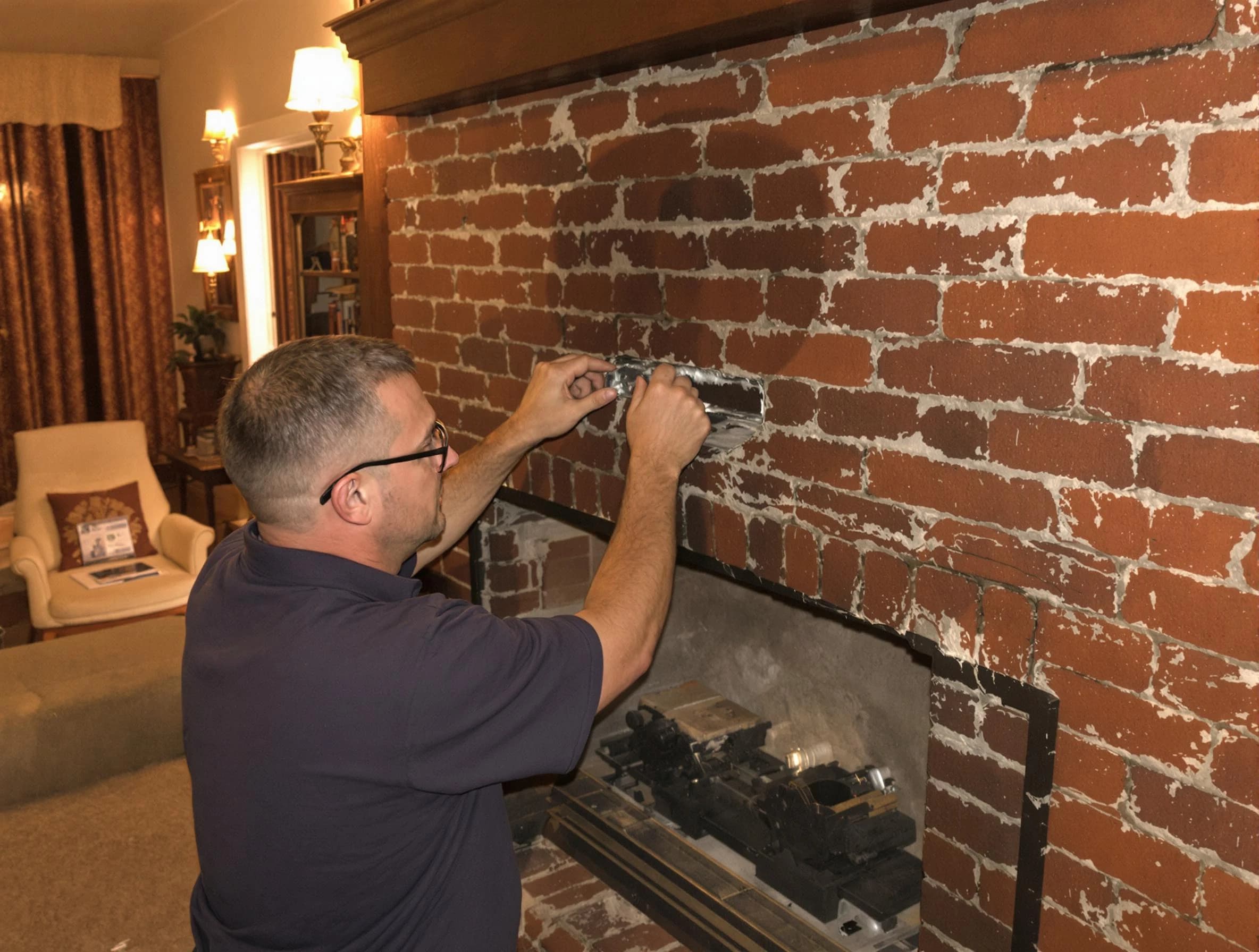 Wall Chimney Sweep expert fixing a fireplace in Wall, NJ