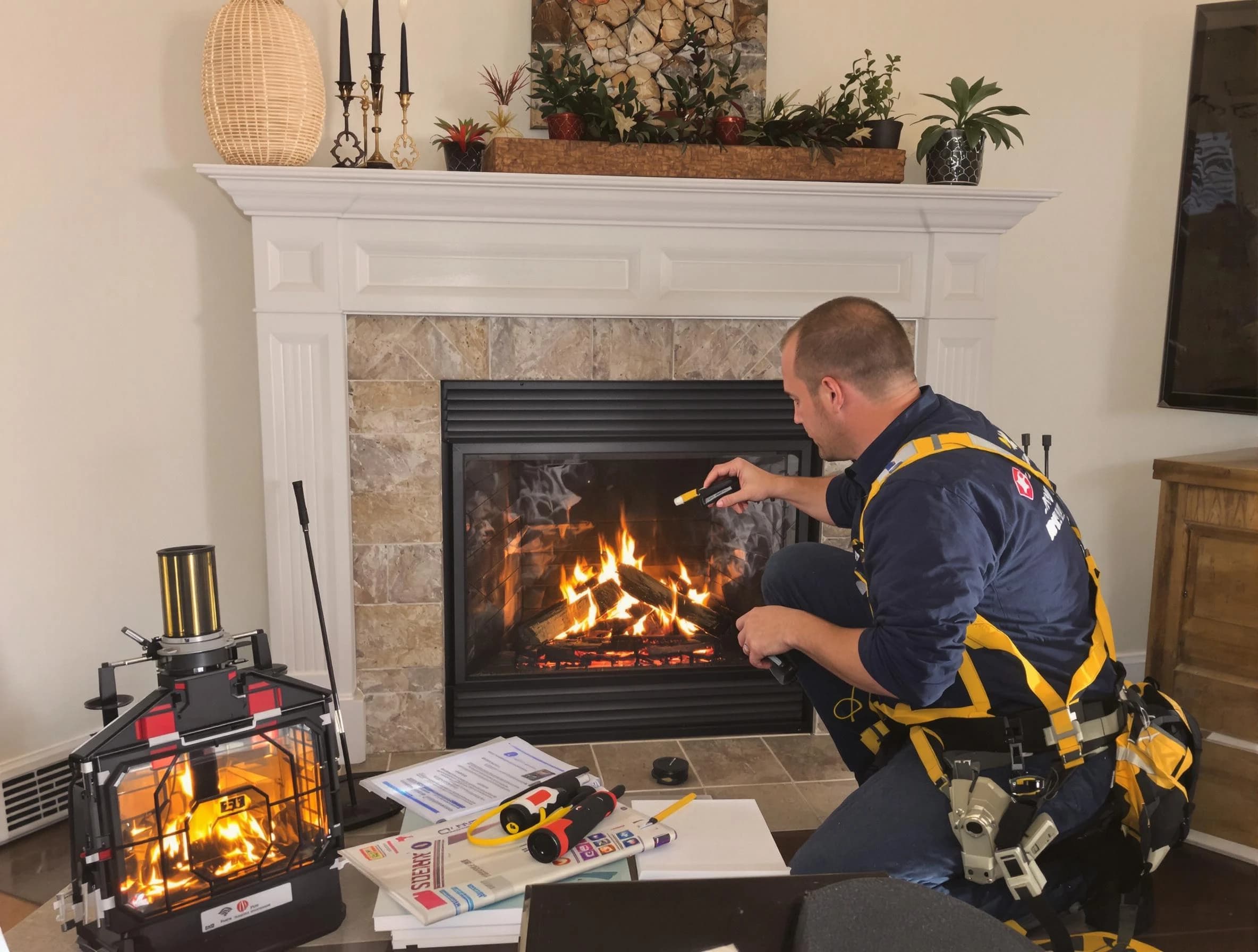 Safety-focused fireplace inspection by Wall Chimney Sweep in Wall, NJ