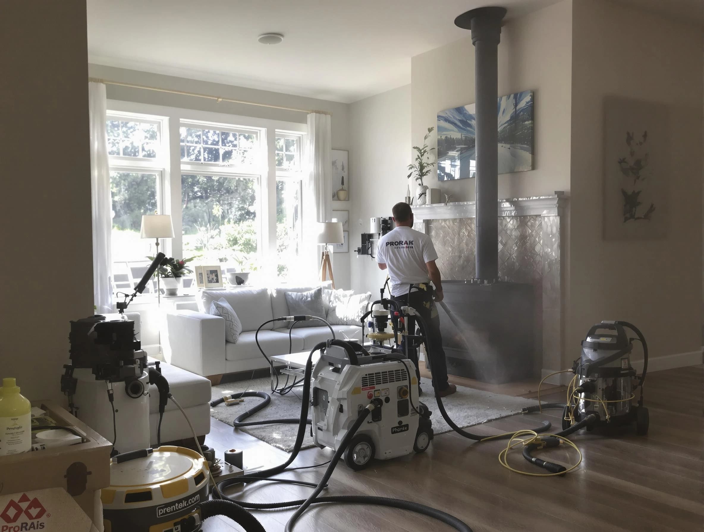 Soot removal service by Wall Chimney Sweep for a fireplace in Wall, NJ